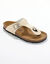 Sandales entredoigts cuir, boucle réglable (doré)