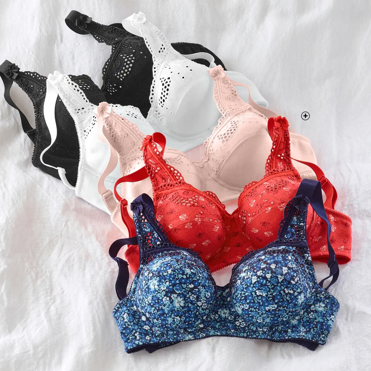 Soutien-gorge imprimé fleuri brodé Olbia avec armatures, parfait pour un maintien optimal des poitrines généreuses - Blancheporte